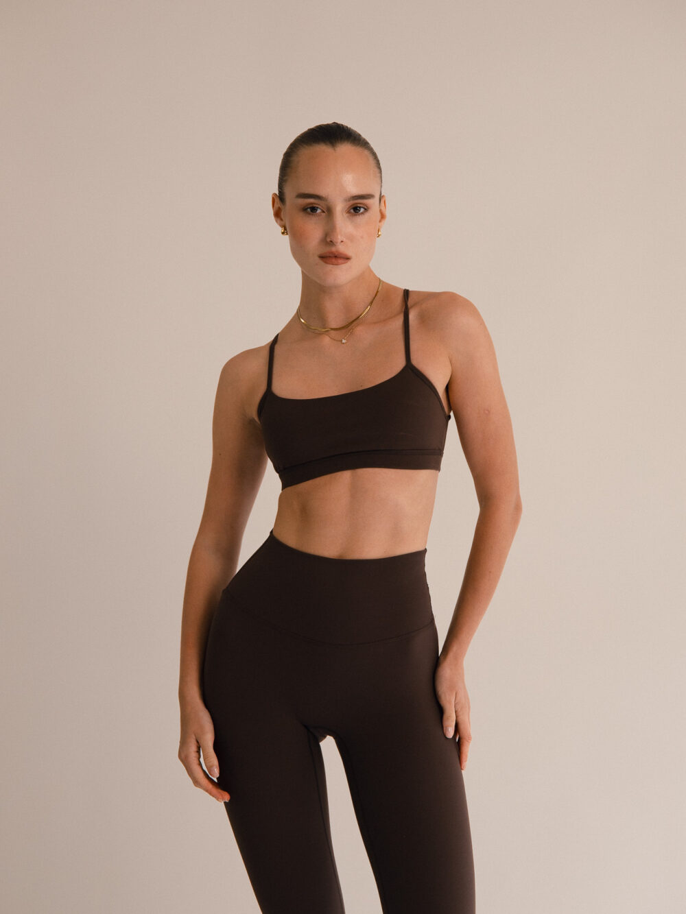 Brown Cross-Back Top